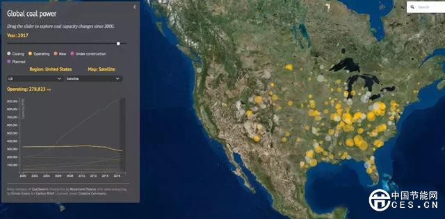 俯瞰全球煤電廠密度分布：看上去什么樣？