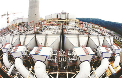 浙能嘉興電廠三期8號機組超低排放系統(tǒng)設(shè)備。